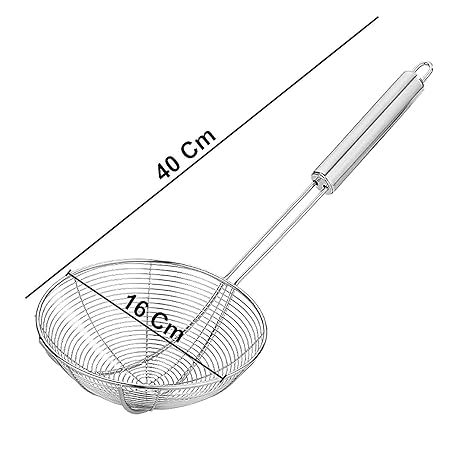 Stainless Steel Strainer Combo Deep Fry Jhara for Frying Kitchen Puri Strainer Kitchen Multipurpose Sieve