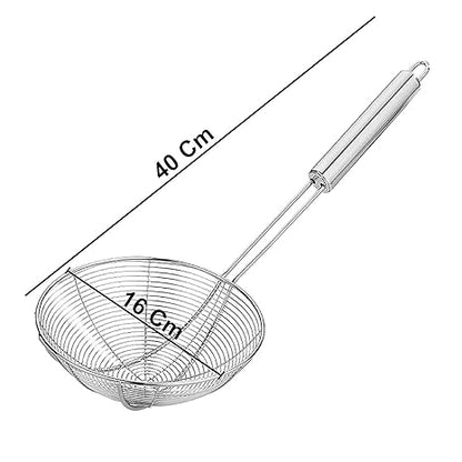 Stainless Steel Strainer Combo Deep Fry Jhara for Frying Kitchen Puri Strainer Kitchen Multipurpose Sieve