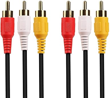 3 RCA Male to Male 3 RCA Audio Video AV Cable. Suitable for TV LC LED Home Theater Laptop PC DVD .Black,1 Pc Pack. (3 Meter)