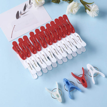 Clothes Pins for Crafts 20 Pack Clothes Clips Drying Clothing Clips Colored Laundry Clips Clothespins Plastic Pegs Windproof Clothespin Photo Paper Pegs Craft Clips Painting Display