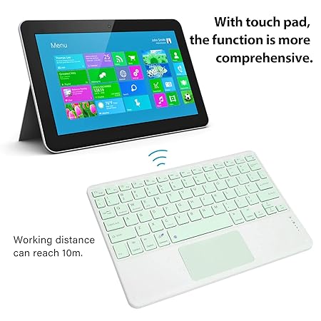 Wireless Keyboard, Silent Lightweight Portable 78 Keys Wireless Keyboard with Touchpad for Laptops (Green)