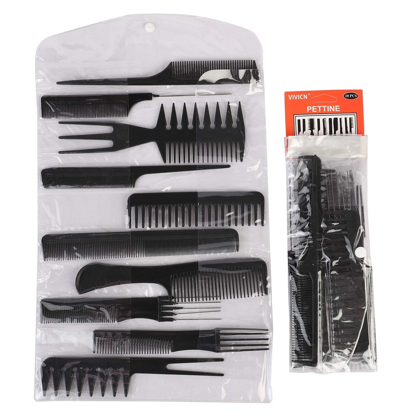 Hair Cutting and Styling Comb Kangi Salon Kit Combs Cumb Come Hair Comp - Combo Set of 10; Black (Black) (combo)