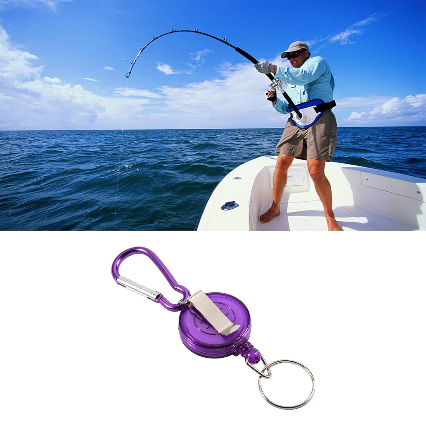 Retractable Reel, Sturdy Durable Reel Holder Retractable Reel Key Chain Blue/Green/Purple for Fly Fishing Tool for Fishing Accessories(Purple)