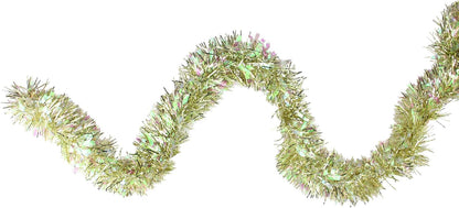 12' Starburst Iridescent and Gold Artificial Christmas Tinsel Garland - Unlit