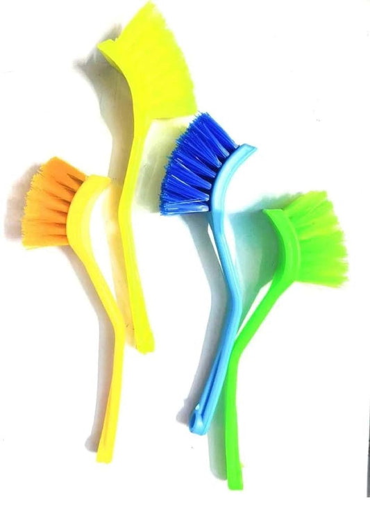 Cleaning Brush with Flexible Bristles Use for Multipurpose Cleaning Sink, Washbasin, Toilets. Bathroom, Kitchen (Pack of 4, Multicolor)