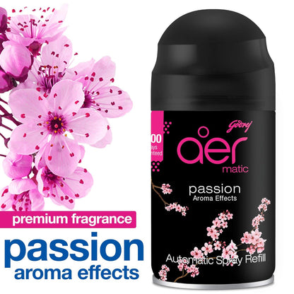 aer Matic Refill - Automatic Room Fresheners | Passion | 2200 Sprays Guaranteed | Lasts up to 60 days (225ml)