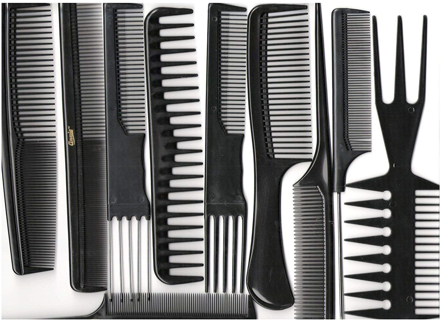 10 Piece Professional Comb Set color - Black