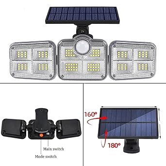 Solar Powered Outdoor Waterproof LED Wall Light with Motion Sensor Remote Control ABS Plastic