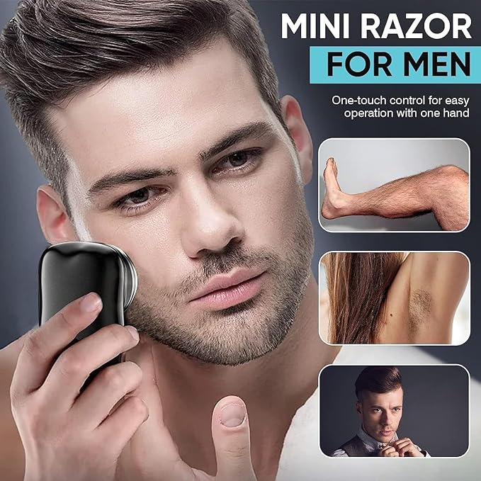 Nissi Mini Electric Shaver Portable Shaver Men Shaving Machine for Men Pocket Beard Trimmer Portable Electric Razor for Unisex USB Rechargeable Shaver