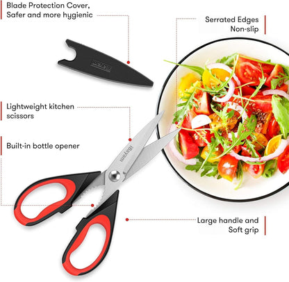 2-Pack Kitchen Scissors Heavy Duty Meat Scissors, Dishwasher Safe Cooking Scissors, Multipurpose Stainless Steel Sharp Utility Food Scissors for Chicken