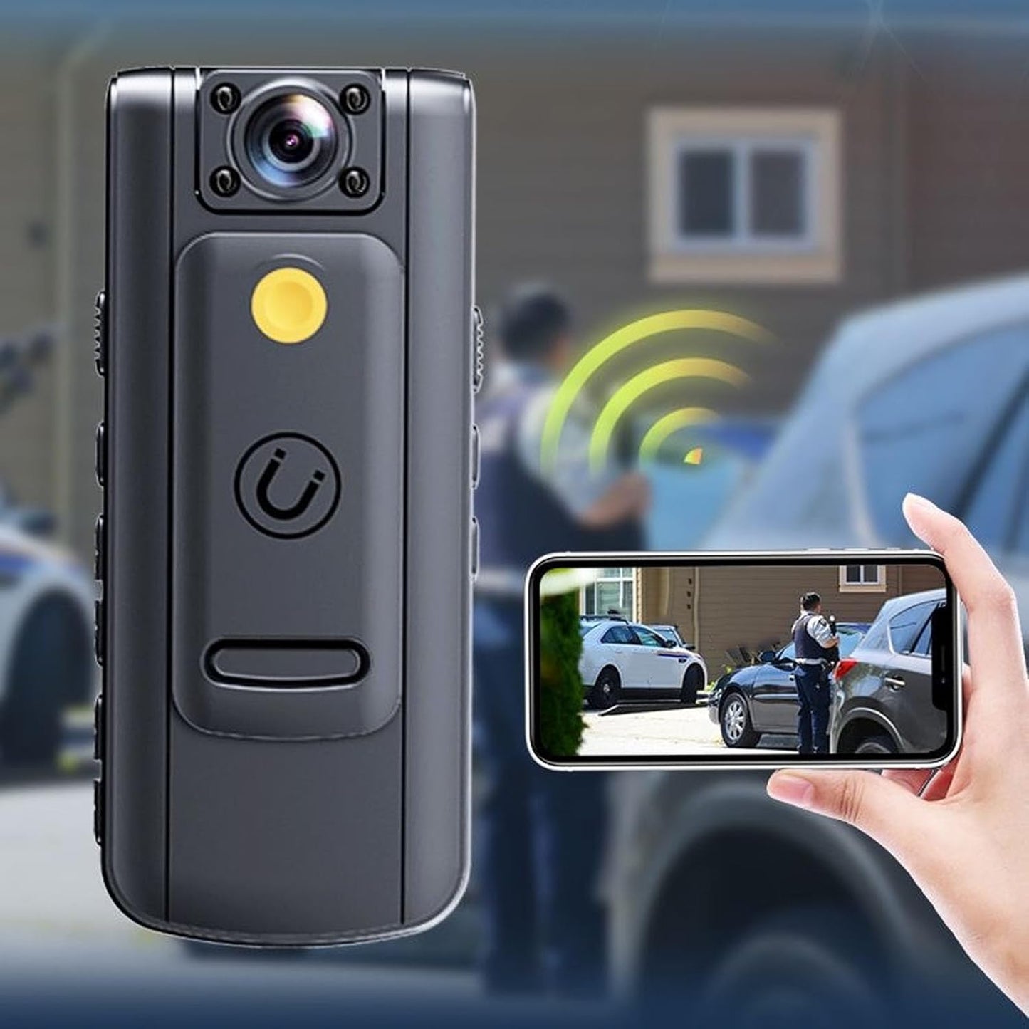 LJCM Portable Video Recorder With Pockets Easy To Fix Long Lasting Body Worn Camera 4 Infrared Lights Accurate For Home