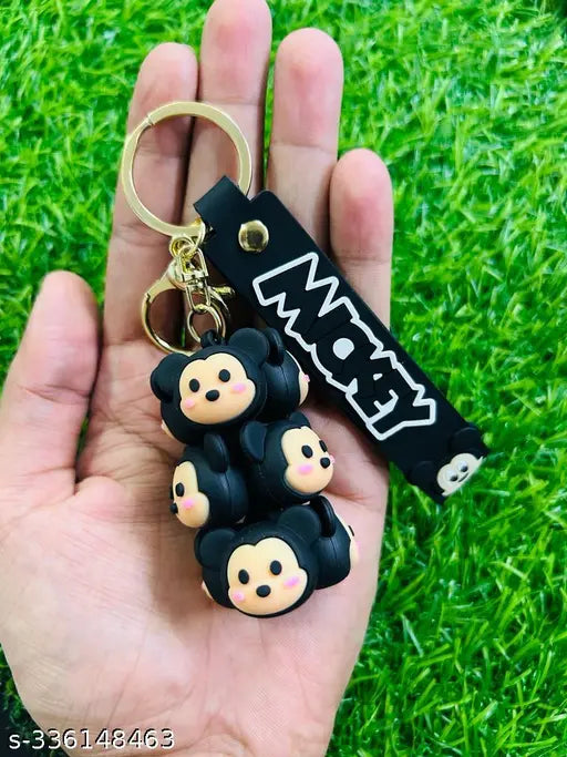 Mickey 3D PVC Silicone Rubber Keychain - Complete with Lanyard Hook and Metal Chain Holder fo? r Your Backpack Bags and Keyring Collection