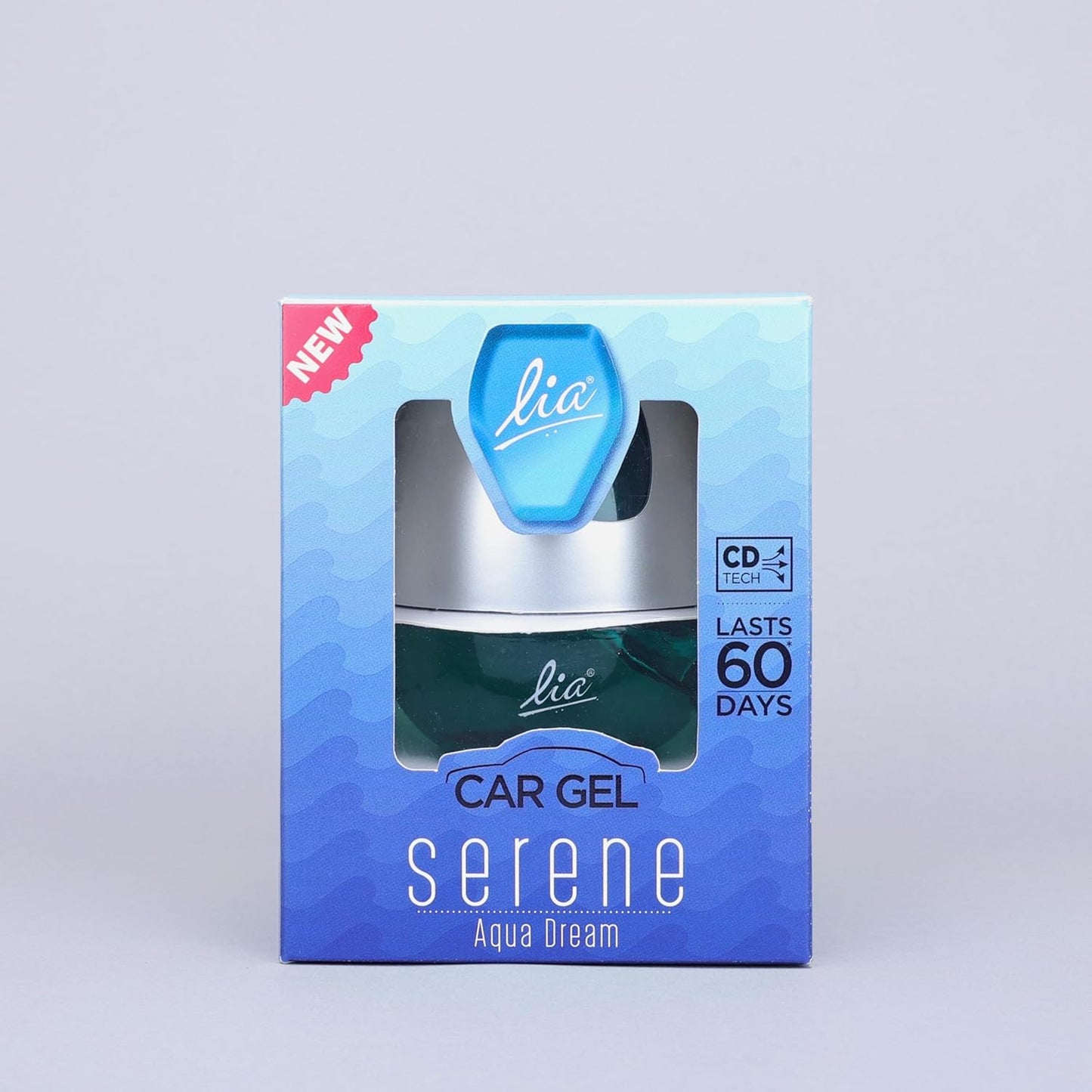 Car Freshener Gel | Aqua Dream (Serene) Fragrance 45 gm | Lia Dashboard Gel Car Air Freshener | Car Perfume Car Accessories