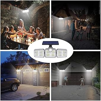 Solar Powered Outdoor Waterproof LED Wall Light with Motion Sensor Remote Control ABS Plastic