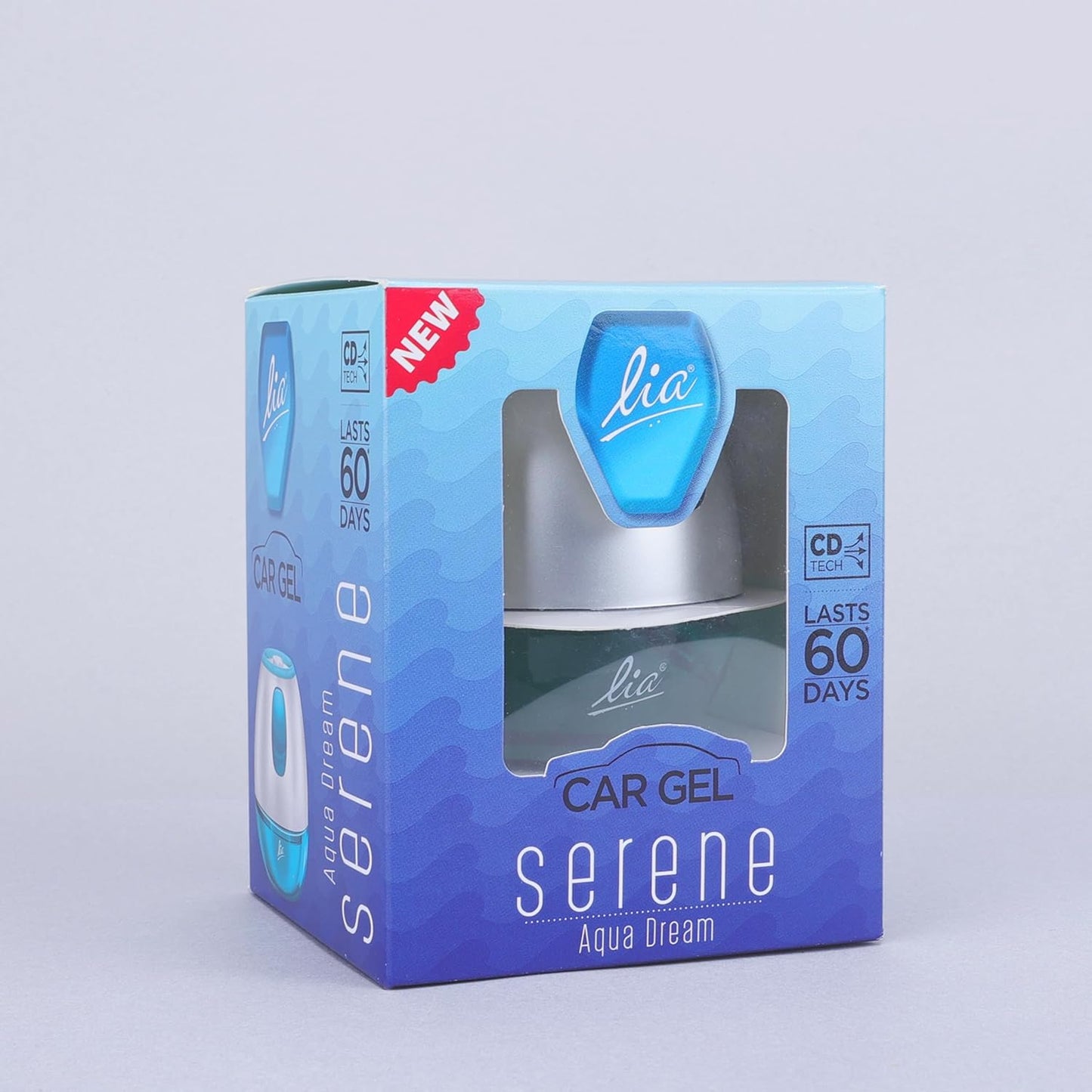 Car Freshener Gel | Aqua Dream (Serene) Fragrance 45 gm | Lia Dashboard Gel Car Air Freshener | Car Perfume Car Accessories