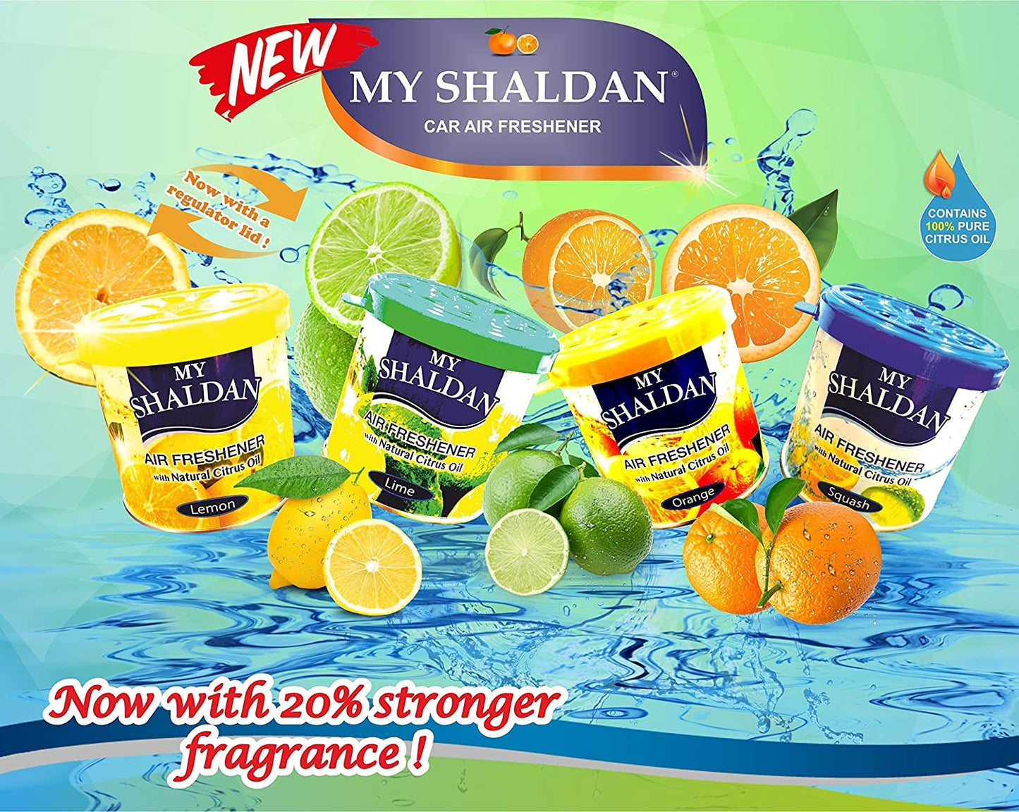 Shaldan Japan Gel Car Perfume Air Freshener | With 100% Natural Citrus Oil | Since 1948 | For Car & Home | Lasts upto 60 days | LIME | 80 g