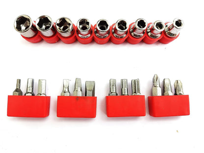 Screw Driver Tool Set Kit/Star Design Adjustable Screwdriver Combination Screwdriver Tool for Opening & Repair Tool Kit for All Kind of Use (23 Pcs Inside), Red