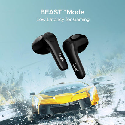 boAt Airdopes Atom 81 Pro Truly Wireless in Ear Ear Buds W/100Hrs of Playtime, 4 Mics with Enx, Beast Mode with 50Ms Low Latency, 13Mm Drivers, Iwp Tech, ASAP Charge(Obsidian Noir),Black