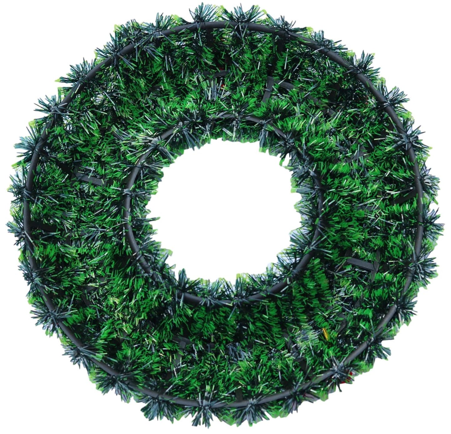 Handcrafted Artificial Christmas Garland and Wreath, Decorated Wreath Circle with Ribbun Tie. (40 cm)