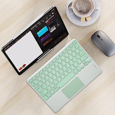 Wireless Keyboard, Silent Lightweight Portable 78 Keys Wireless Keyboard with Touchpad for Laptops (Green)