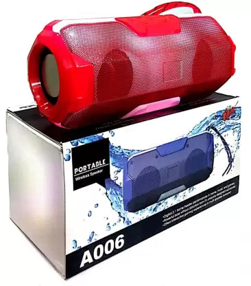 A006 Portable Wireless Party Bluetooth Speaker 10 W Bluetooth Speaker  (Red, Stereo Channel)