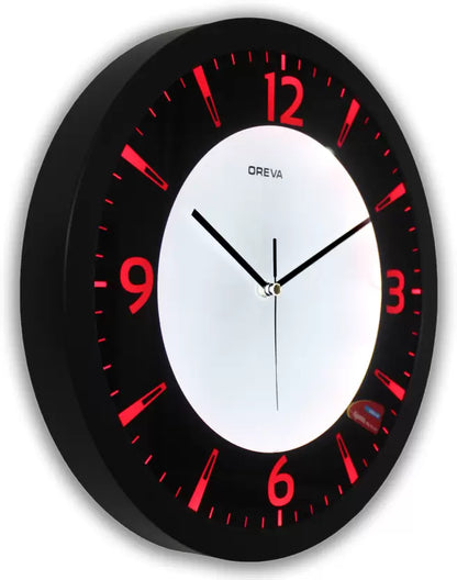 Analog 35.5 cm X 4 cm Wall Clock  (Red, Black, With Glass, Standard)