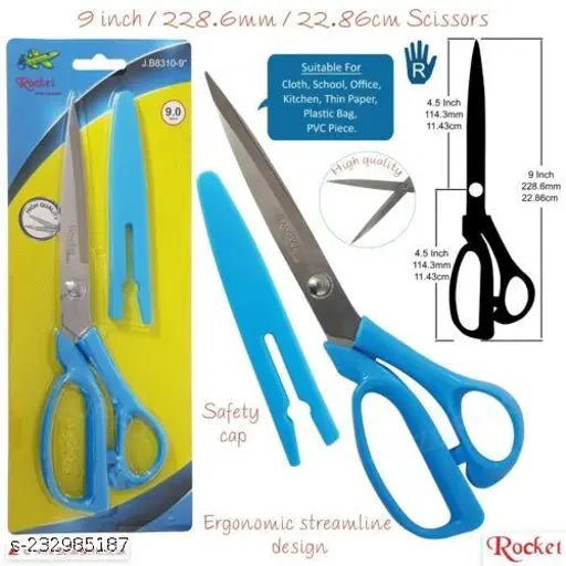 Multipurpose Large Stainless Steel Scissor For Home Scissors/Office Scissors/School Work Scissors/Cutting/Croping Scissors /Tailoring Scissors (9 inch ) [SET OF 1]