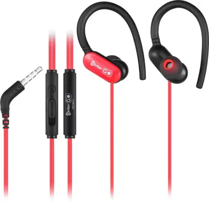 Stereo Earphone With Mic | Wired  (Red, In the Ear)