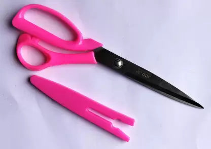 Multi Purpose Tailoring Scissors With Safety Cap (Pink) 9 inch Scissors  (Set of 1, Pink)