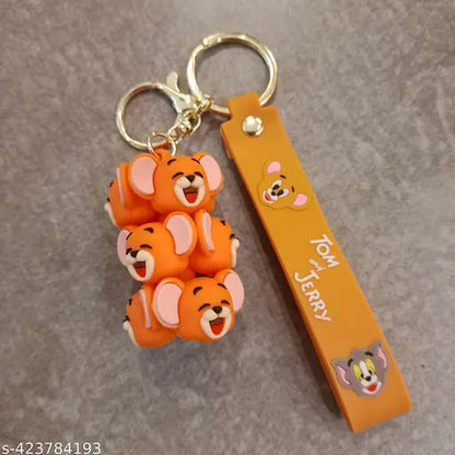 Cute 3D Cartoon Silicone Keychain Bag Charm For Girls Boy Gift