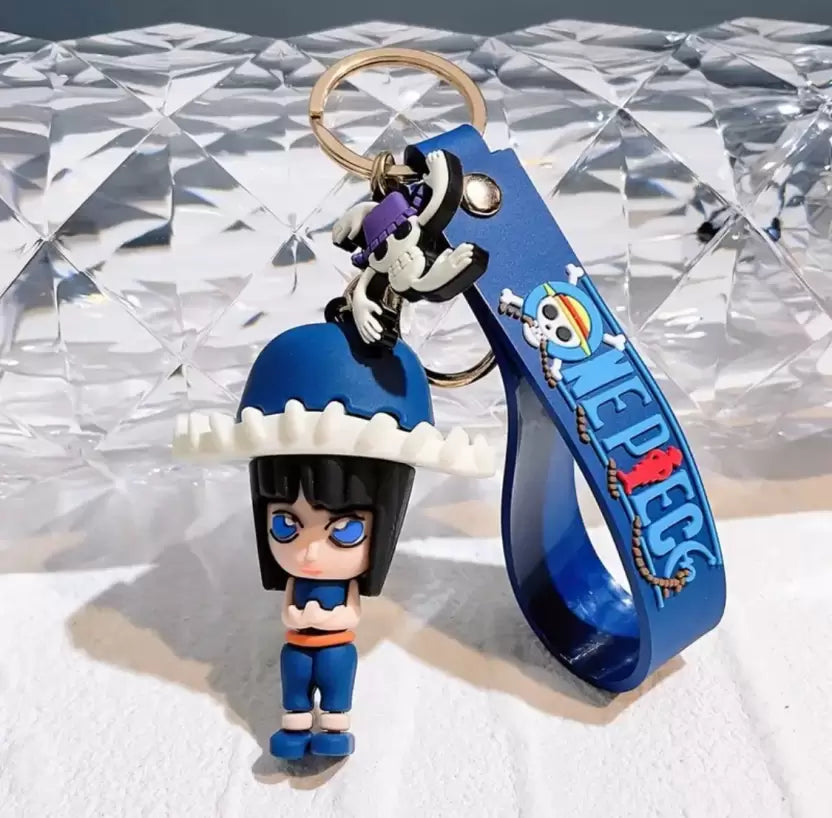 One Piece Nico Robin 3D Silicone Keychain with Ribbon Key Chain