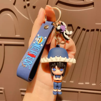 One Piece Nico Robin 3D Silicone Keychain with Ribbon Key Chain