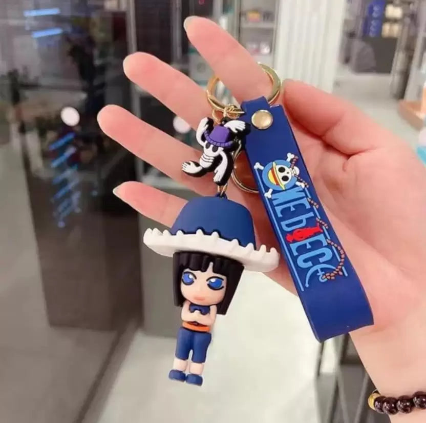 One Piece Nico Robin 3D Silicone Keychain with Ribbon Key Chain