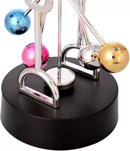 Orbital Kinetic Motion Physics Swinging Toy Science Desk Gifts Decoration Education  (Silver)