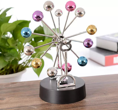 Orbital Kinetic Motion Physics Swinging Toy Science Desk Gifts Decoration Education  (Silver)