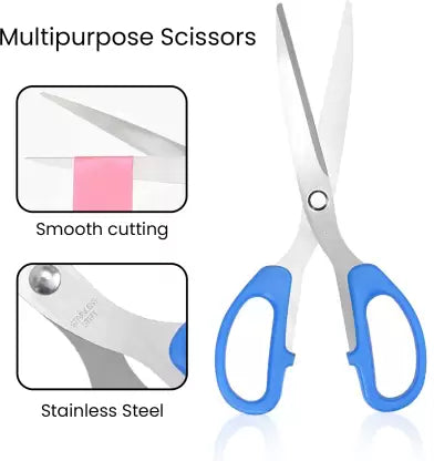 Stainless Steel All-Purpose Scissor  (Blue, Pack of 1)