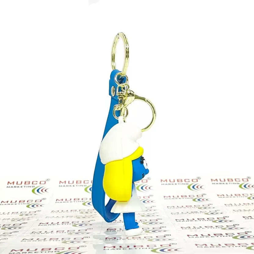 The Smurfs Smurfette 3D Keychain| Strap Charm & Hook |PVC Cartoon Model Toy Gift Key Chain