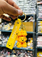 Winnie 3D PVC Silicone Rubber Keychain - Complete with Lanyard Hook and Metal Chain Holder for Your Backpack Bags and Keyring Collection